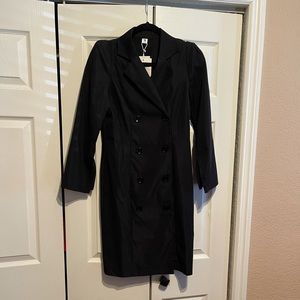 Double breasted suit dress with split sleeves